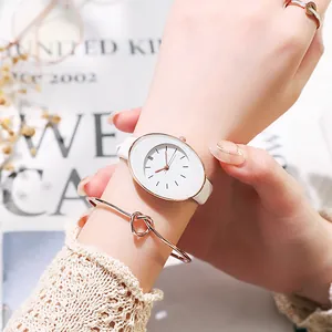 Women's Fashion Minimalist Oval Dial Quartz Watch With Faux Leather Strap Elegant Casual Lady Wristwatch Jewelry Gift For Daily