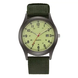 Military Quartz Watch For Men Canvas Strap Calendar Date Scale Outdoor Sport Tactical Wristwatch Fashion Student Gift