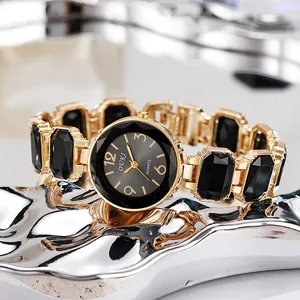 Montre de Luxe Femme Mode Avec Strass Alliage Quartz Montre Bracelet Pour Femme Cadeau de Fête Élégante Montre Bijou Ronde