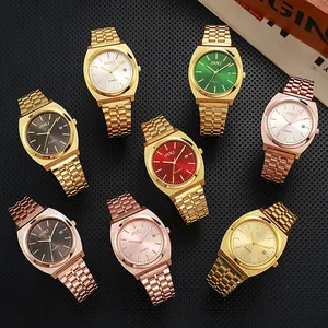 Orologi da uomo al quarzo con cinturino in acciaio e calendario in vari colori