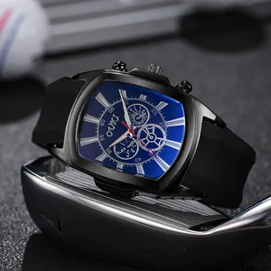 Ανδρικό Ρολόι Χαλαζία Fashion Sport Σχήμα Βαρελιού Κάσα από Κράμα Λουράκι Σιλικόνης Γυαλί Μπλε Φωτός Αναλογικό Ανδρικό Ρολόι Δώρο