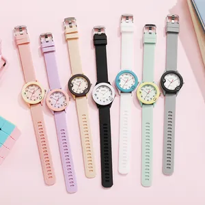 Orologi al quarzo impermeabili per bambini in sette colori pastello con cinturini in silicone