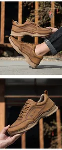Makroaufnahme brauner Leder-Slipper mit LDECK-Branding und robuster Wellensohle