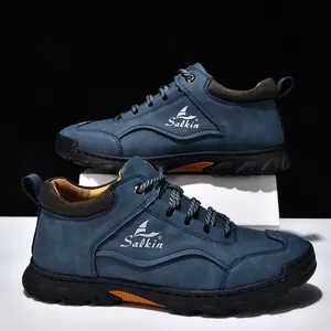 Salkin Herren Outdoor Freizeitschuhe Mikrofaser Leder Loafer Mit Rutschfester Gummisohle Atmungsaktive Slipper Laufschuhe Für Herren