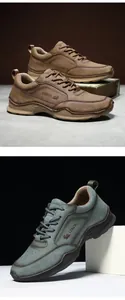 Detailansicht der rutschfesten Gummisohle und Ledernähte der LDECK Freizeit-Outdoor-Schuhe