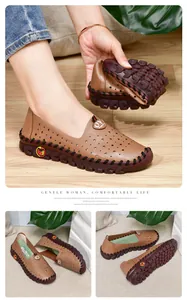 Detalle de la alta flexibilidad de los zapatos de cuero suave con patrones de estrellas