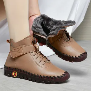Women's warm high-top winter boots with plush lining and durable non-slip rubber soles