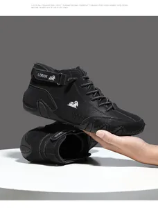Detailansicht der LDECK High-Top-Boots mit Klettverschluss und rutschfester Gummisohle