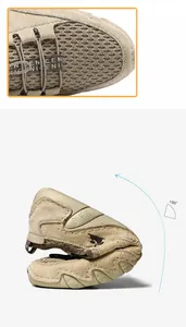 Détails de la tige en cuir respirant et semelle flexible de baskets d'été