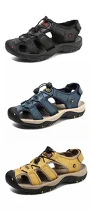Sandali in pelle outdoor con protezione per le dita nei colori nero, blu e giallo
