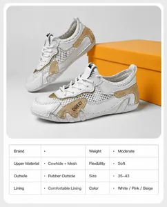 Dettaglio in mesh traspirante e pelle bovina sulle scarpe da corsa da donna taglie forti