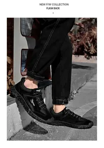 Vista esterna di sneakers nere da uomo con suole in gomma antiscivolo e lacci intrecciati