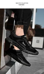 Dettaglio di sneakers da uomo in mesh con suole in gomma antiscivolo e testo freedom