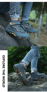 Detail der rutschfesten Gummisohle und des Zehenschutzes bei Kinder-Outdoor-Schuhen