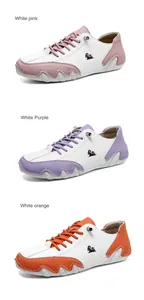 Detailed comparison of three colorways of low-top leather sneakers with rubber soles