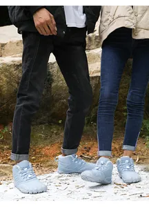 Outdoor winter boots with white warm fleece lining and non-slip rubber soles