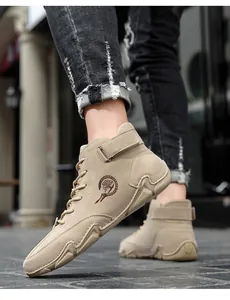 Bottines desert en daim pour extérieur avec semelles en caoutchouc antidérapantes