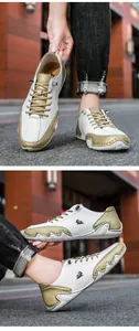 Détails de chaussures décontractées en cuir bicolore avec semelle à motif de poulpe
