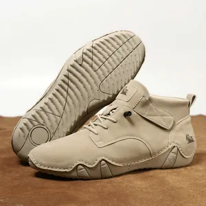 Outdoor Hochwertige Herren-Stiefeletten in Beige mit rutschfester Gummisohle