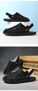 Detailansicht der atmungsaktiven Mesh-Struktur und 2-in-1 Riemen bei Herren-Sandalen
