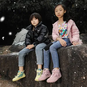 Winter waterproof barefoot snow boots for kids with anti-slip rubber soles for hiking