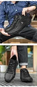 Détails de bottines en similicuir avec semelle robuste et logo renard distinctif