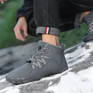 Wasserdichte High-Top Schneestiefel mit warmem Fellfutter und rutschfester Sohle für Winter