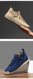 Detail of hand-stitched leather casual shoes with durable rubber soles for women