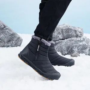 Stivali da Neve Impermeabili Outdoor Unisex Invernali Caldi Foderati in Peluche Con Cerniera Laterale Suola in Gomma Antiscivolo