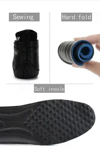 Detail von Nähten, Flexibilität und weicher Massage-Einlegesohle für Herren-Stiefeletten