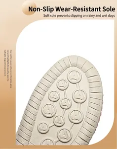 Détail de la semelle en cuir de vache avec des motifs circulaires antidérapants et rainures