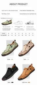 Gedetailleerde maattabel en kleuropties voor herenloafers van echt leer en rubber