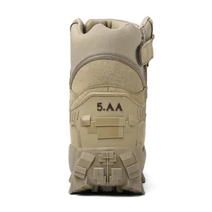 Detail of high-top hiking boots featuring side zipper closure and reinforced TPU heel support