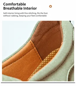 Detail van ademende honingraat binnenzool en zachte voering van heren leren loafers