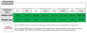 Size chart for girls long sleeve split swimsuit covering heights 70cm to 150cm