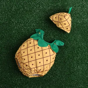 Peuter Baby Fruit Patroon Badpak uit één stuk Met Hoed Ananas Aardbei Watermeloen Print Nylon Elastaan Badmode