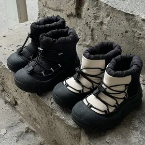 Kids waterproof thick snow boots with non-slip thick soles and warm lining for outdoor winter
