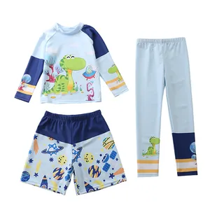 Dettagli del costume da bagno 3 pezzi per bambini con stampa dinosauro e spazio