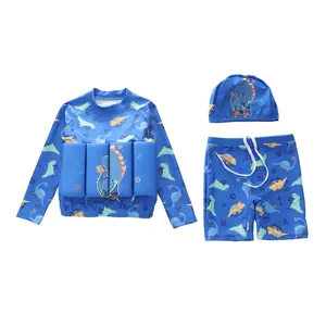 Set mare tre pezzi da bambino con dinosauri e inserti galleggianti per il nuoto