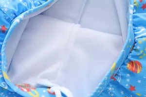 Breathable white mesh lining and high-quality stitching on boy's space print swimwear