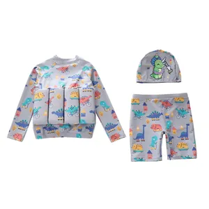 Set mare bambino 3 pezzi con stampe dinosauri e quattro blocchi di spinta integrati