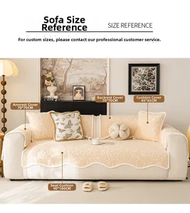 Detail of rose embossed velvet sofa cover with anti-slip texture and luxury soft fabric