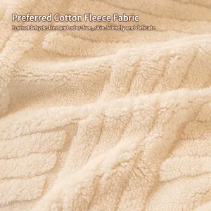 Plush beige fleece sofa cover with thick textured fabric for cozy home comfort