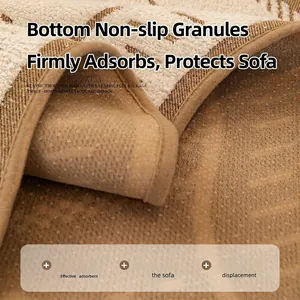 Anti-slip silicone dots on back of houndstooth sofa cover for non-sliding protection
