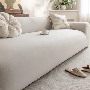 Thickened Polar Fleece Elastic Sofa Cover For Living Room Non-slip All Inclusive Stretch Sofa Slipcover Solid Color Protector