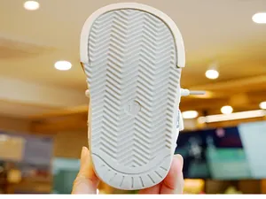 Detail view of the soft non-slip outsole with wave patterns and size 17 marking