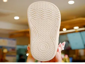 Macro shot of non-slip rubber sole for toddler shoes featuring size 17 engraving