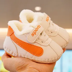 Kleinkind Baby Winter Warm Fleece Gefüttert Lauflernschuhe Weiche Sohle Rutschfest Kunstleder Sneaker Erste Schritte Schuhe