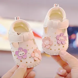 Baby Mädchen Weiche Sohle Lauflernschuhe Synthetikleder Prinzessin Sandalen 3D Blume Hase Herz Stern Klettverschluss Sommer Walking Schuhe