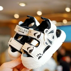 Toddler Sandals Soft Sole Anti-Slip Baby Walking Shoes Cartoon Panda Design Breathable Summer Beach Shoes For Infant Kids